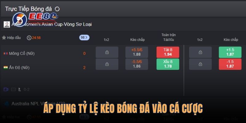 Áp dụng tỷ lệ kèo bóng đá vào cá cược